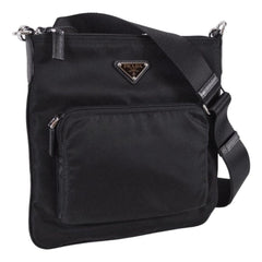 Prada Re-Nylon Tessuto Messenger Crossbody Bag Black