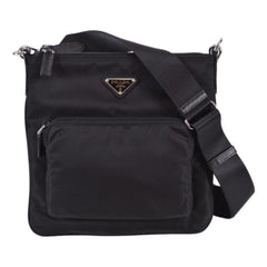 Prada Re-Nylon Tessuto Messenger Crossbody Bag Black