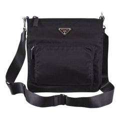 Prada Re-Nylon Tessuto Messenger Crossbody Bag Black
