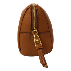 Prada Brown Leather Cosmetic Pouch Clutch Bag Vitello Daino