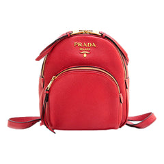 Prada Vitello Daino Red Leather Convertible Backpack