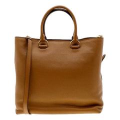 Prada Caramel Brown Vitello Phenix Leather Shopping Tote Bag