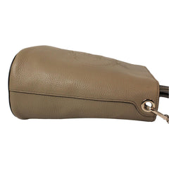 Prada Vitello Phenix Grey Leather Stripe Strap Bucket Bag Crossbody