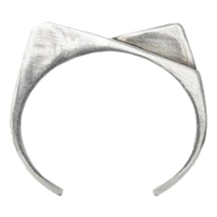 Saint Laurent 2 Pentes Oxidized Silver Cuff Bracelet