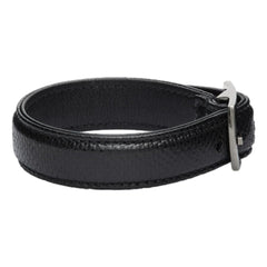 Saint Laurent Black Snake Embossed Leather Buckle Bracelet