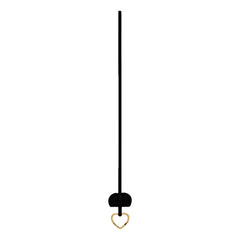 Saint Laurent Black Patent Leather Heart Keyring Necklace