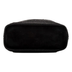 Saint Laurent Boucle Studded Raffia & Suede Shopping Tote Black