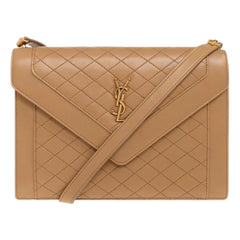 Saint Laurent Gaby Quilted Lambskin Shoulder Bag Beige