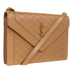 Saint Laurent Gaby Quilted Lambskin Shoulder Bag Beige