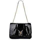Saint Laurent Jamie YSL Black Patent Leather Large Shoulder Bag