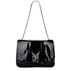 Saint Laurent Jamie YSL Black Patent Leather Large Shoulder Bag