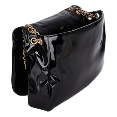 Saint Laurent Jamie YSL Black Patent Leather Large Shoulder Bag