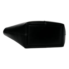 Saint Laurent Maxi Ring Handle Tote in Black Smooth Leather with Gold-Tone Ring Hardware Large