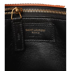 Saint Laurent Sac De Jour Black Canvas and Brown Leather Satchel
