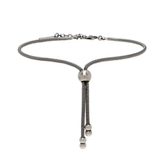 Saint Laurent Silver Bolo Tie Chain Bracelet Large