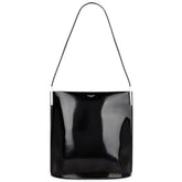 Saint Laurent Black Patent Leather Shopping Tote Shoulder Bag