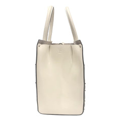 Valentino Garavani Beehive Lattice Ivory Studded Calfskin Leather Crossbody Tote Bag