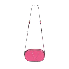 Valentino Garavani VLogo Walk Crossbody Bag Pink Calf Leather Medium