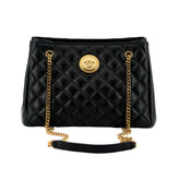 Versace La Medusa Black Quilted Nappa Leather Large Tote Bag