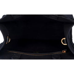 Versace Mini Tote Bag Nero Black Canvas Studded Logo Crossbody