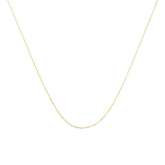 10K Gold 0.5 mm Slender & Dainty Fine Rope Chain Necklace