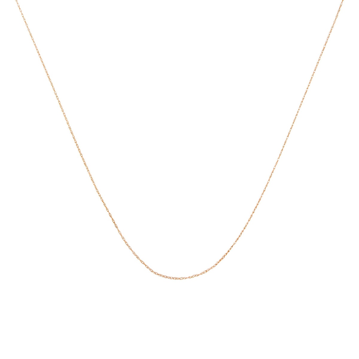 10K Gold 0.5 mm Slender & Dainty Fine Rope Chain Necklace