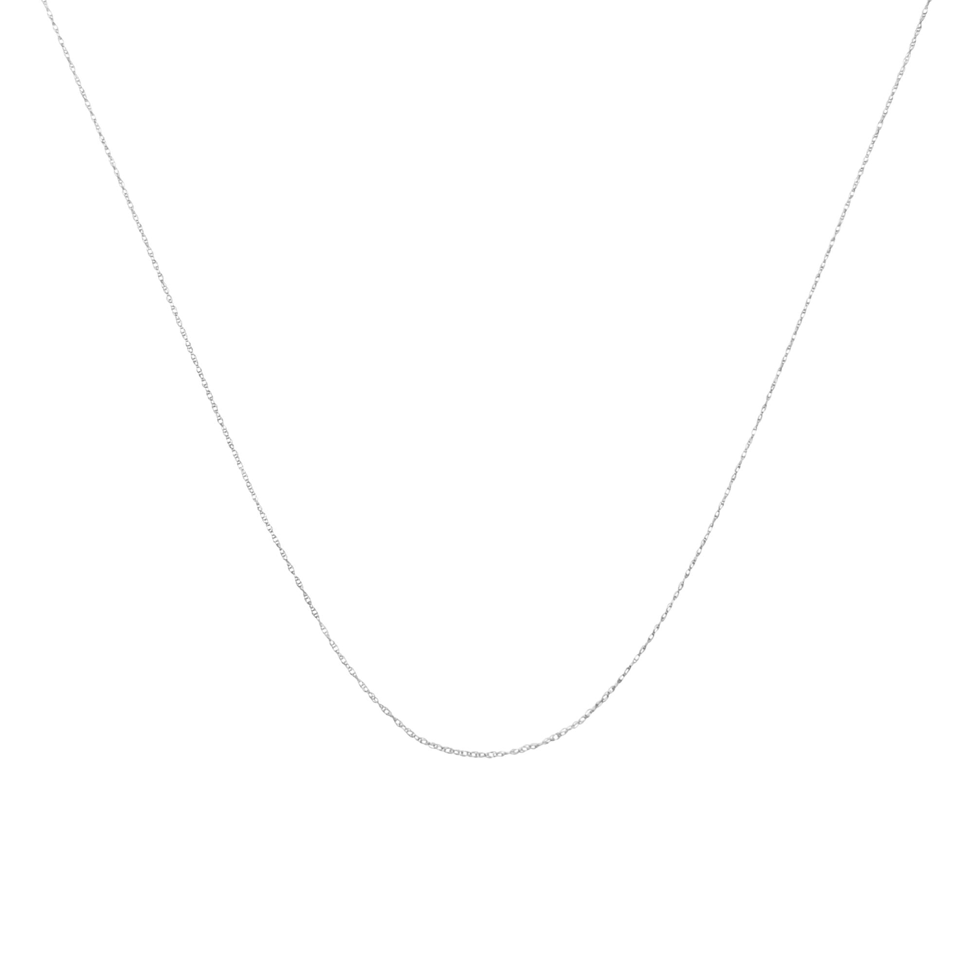 10K Gold 0.5 mm Slender & Dainty Fine Rope Chain Necklace