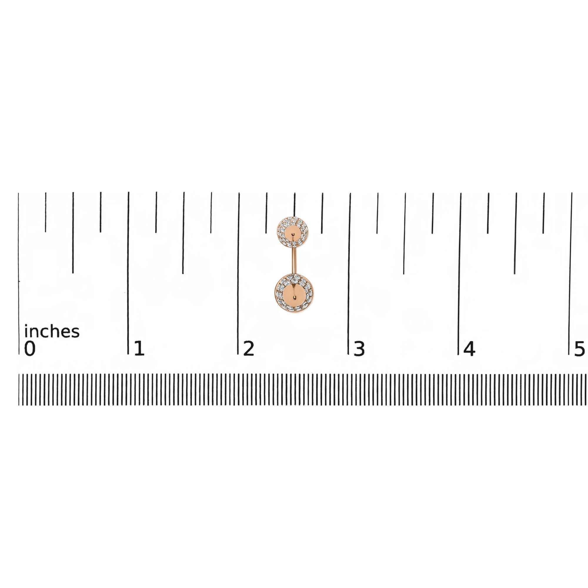 14K Rose Gold 1.00 Cttw Diamond Double Cone Jacket Stud Earring (G-H Color, SI1-SI2 Clarity)