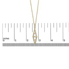 14K Yellow Gold 1.0 Cttw Diamond Studded Geometric Double Pyramid 18" Pendant Necklace (G-H Color, SI1-SI2 Clarity)