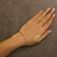 14K Yellow Gold 1/3 Cttw Diamond Half Eternity Bangle Bracelet (I-J Color, I2-I3 Clarity) - 7.75" Inches