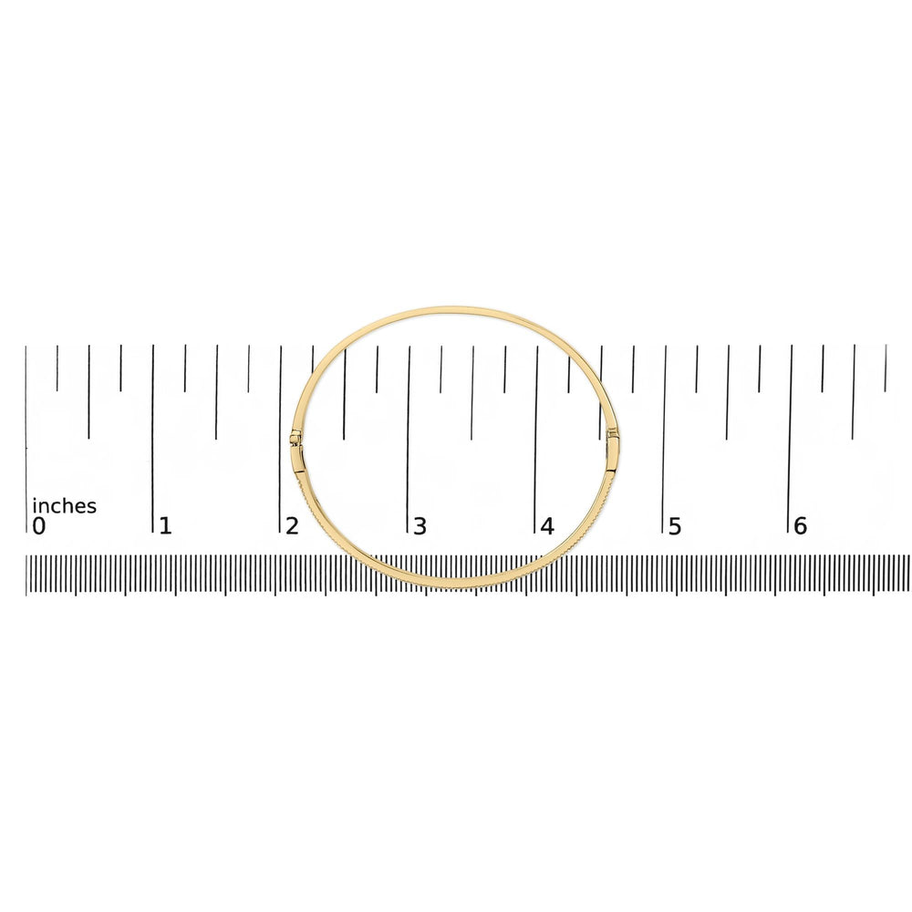 14K Yellow Gold 1/3 Cttw Diamond Half Eternity Bangle Bracelet (I-J Color, I2-I3 Clarity) - 7.75" Inches