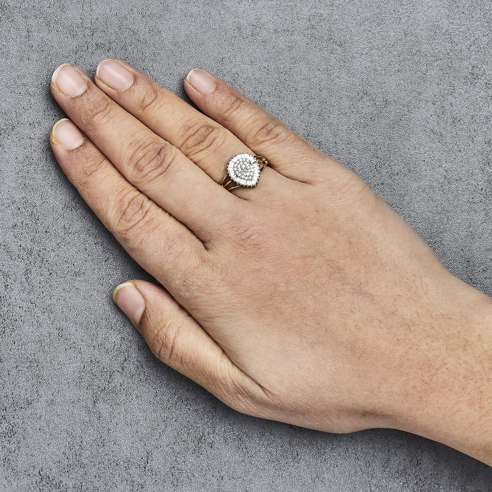 10K Yellow Gold Diamond Cocktail Ring (1/4 Cttw, I-J Color, I3 Clarity)