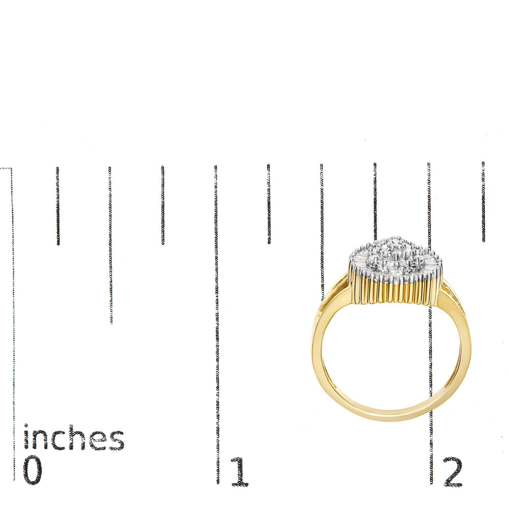 10K Yellow Gold Diamond Cocktail Ring (1/4 Cttw, I-J Color, I3 Clarity)