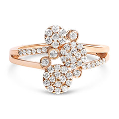 .925 Sterling Silver 1/2 Cttw Diamond Scatter Composite Bypass Ring (I-J Color, I1-I2 Clarity)