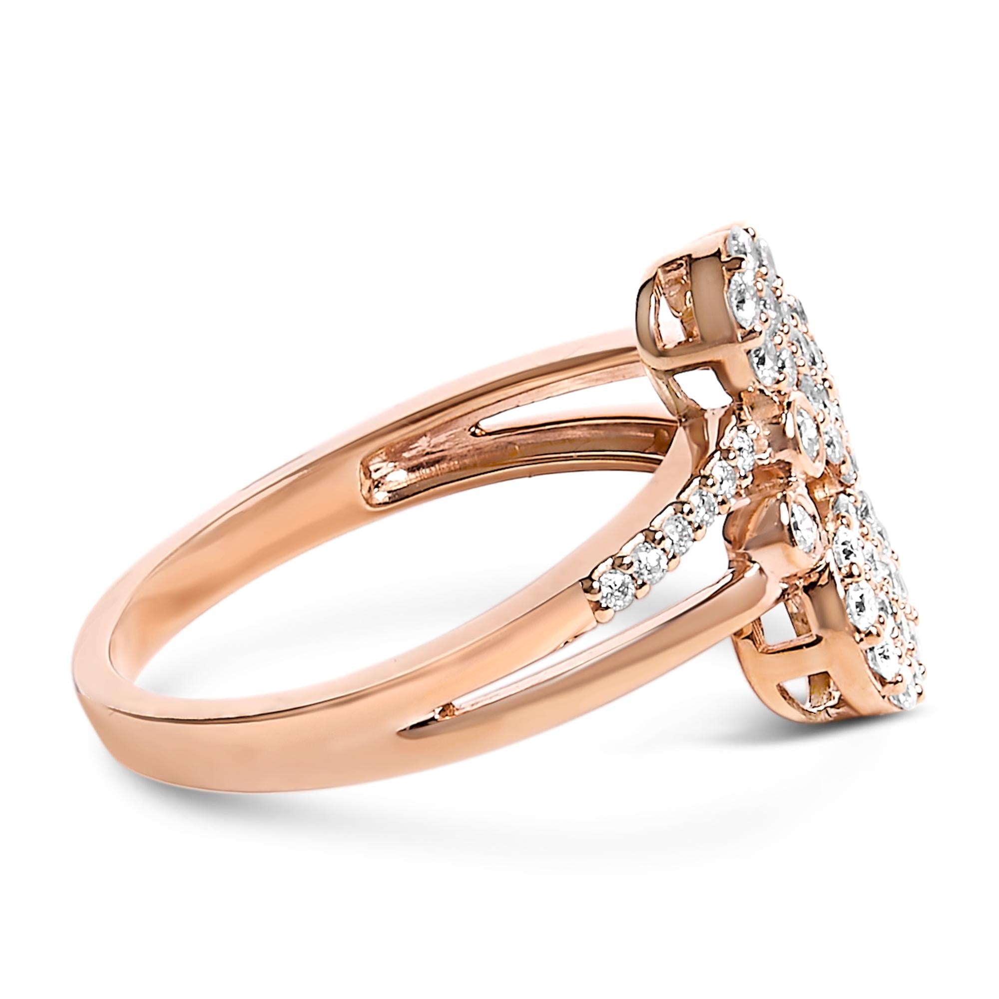 .925 Sterling Silver 1/2 Cttw Diamond Scatter Composite Bypass Ring (I-J Color, I1-I2 Clarity)