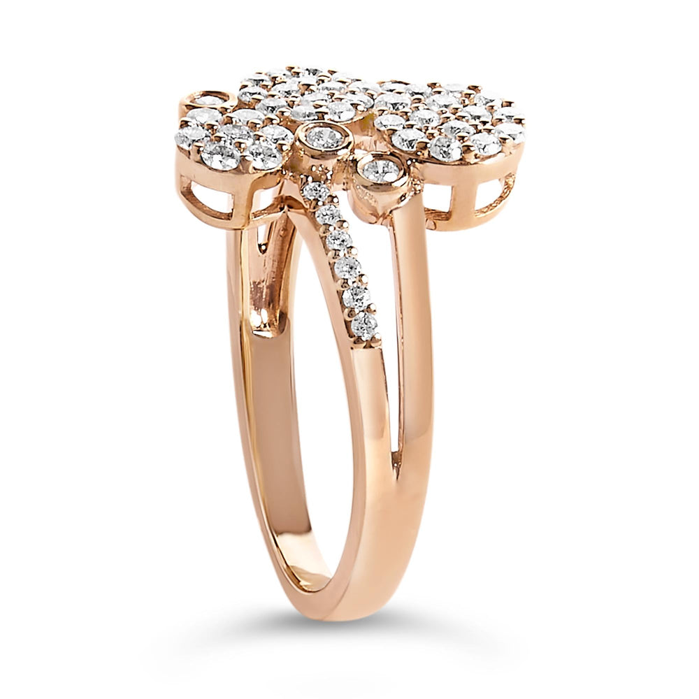 .925 Sterling Silver 1/2 Cttw Diamond Scatter Composite Bypass Ring (I-J Color, I1-I2 Clarity)