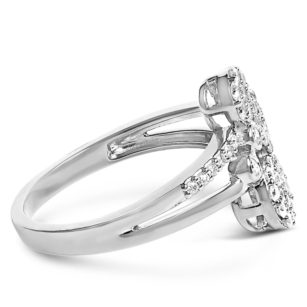 .925 Sterling Silver 1/2 Cttw Diamond Scatter Composite Bypass Ring (I-J Color, I1-I2 Clarity)