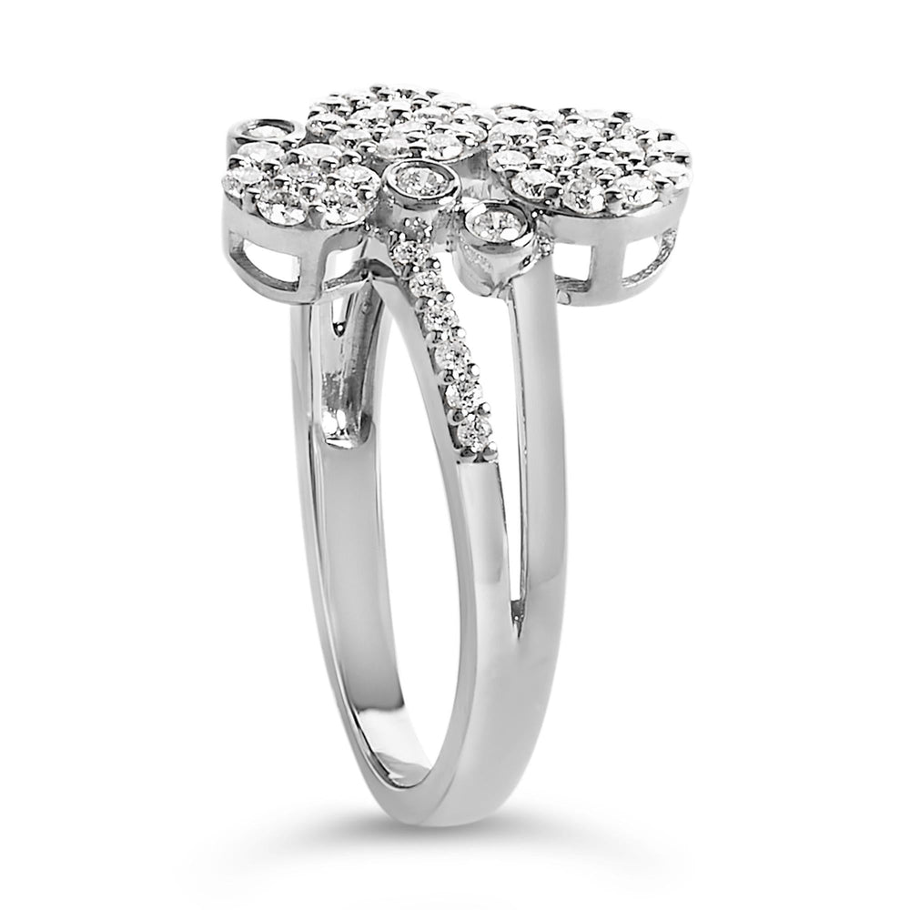 .925 Sterling Silver 1/2 Cttw Diamond Scatter Composite Bypass Ring (I-J Color, I1-I2 Clarity)