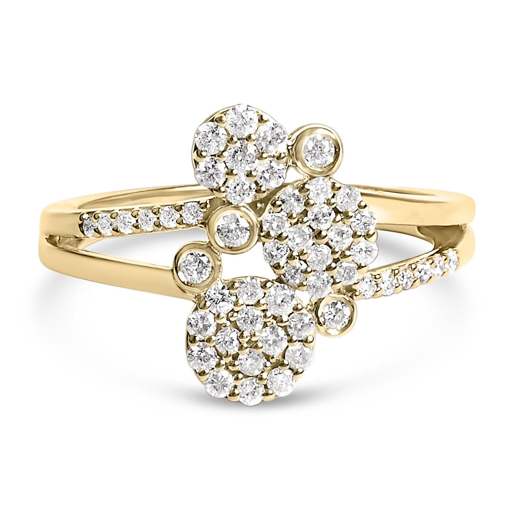 .925 Sterling Silver 1/2 Cttw Diamond Scatter Composite Bypass Ring (I-J Color, I1-I2 Clarity)