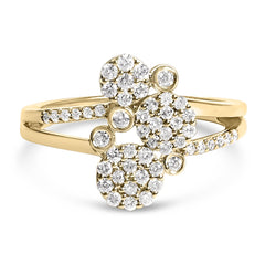 .925 Sterling Silver 1/2 Cttw Diamond Scatter Composite Bypass Ring (I-J Color, I1-I2 Clarity)