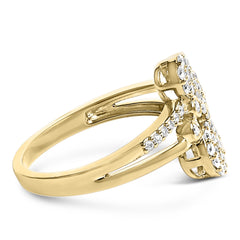 .925 Sterling Silver 1/2 Cttw Diamond Scatter Composite Bypass Ring (I-J Color, I1-I2 Clarity)