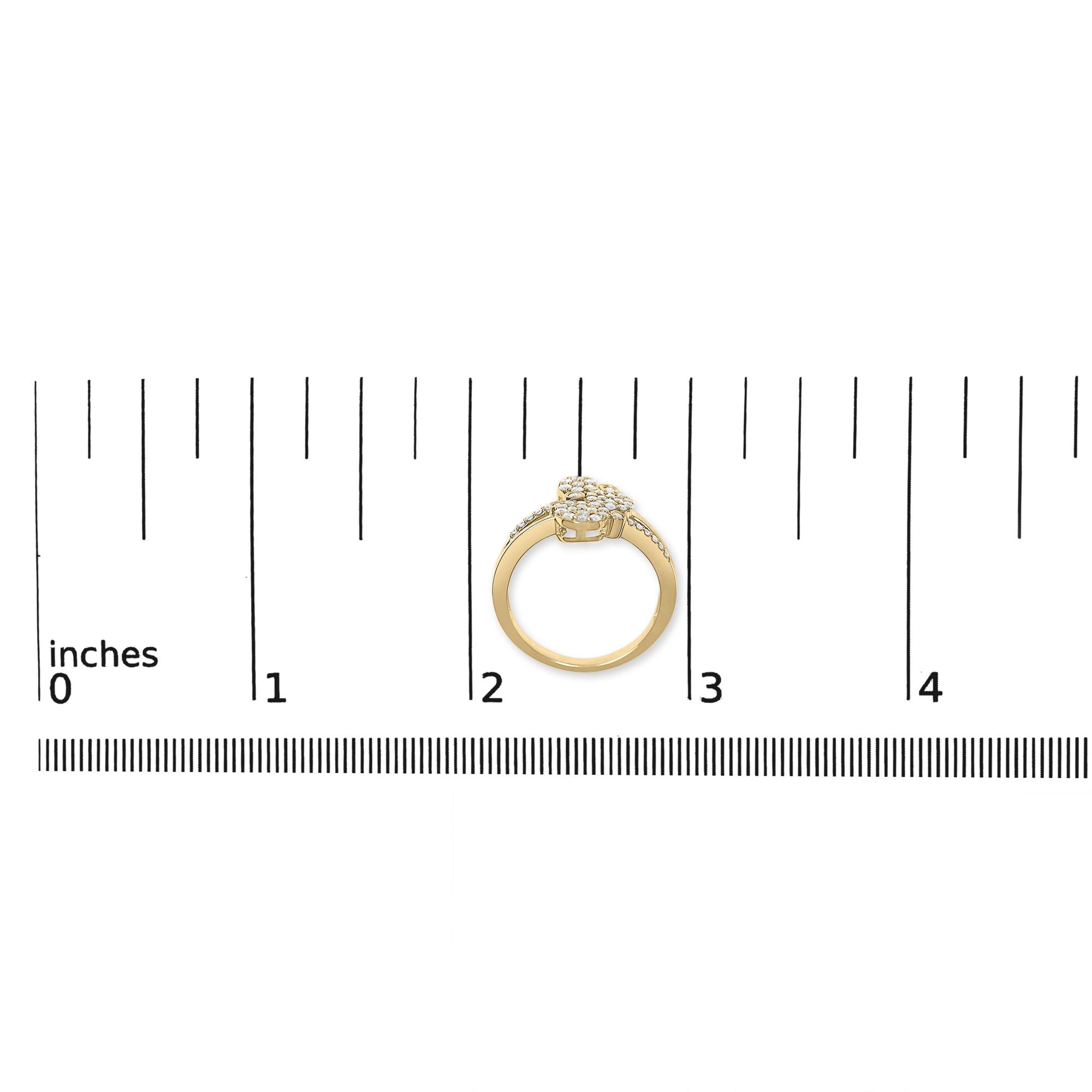 .925 Sterling Silver 1/2 Cttw Diamond Scatter Composite Bypass Ring (I-J Color, I1-I2 Clarity)