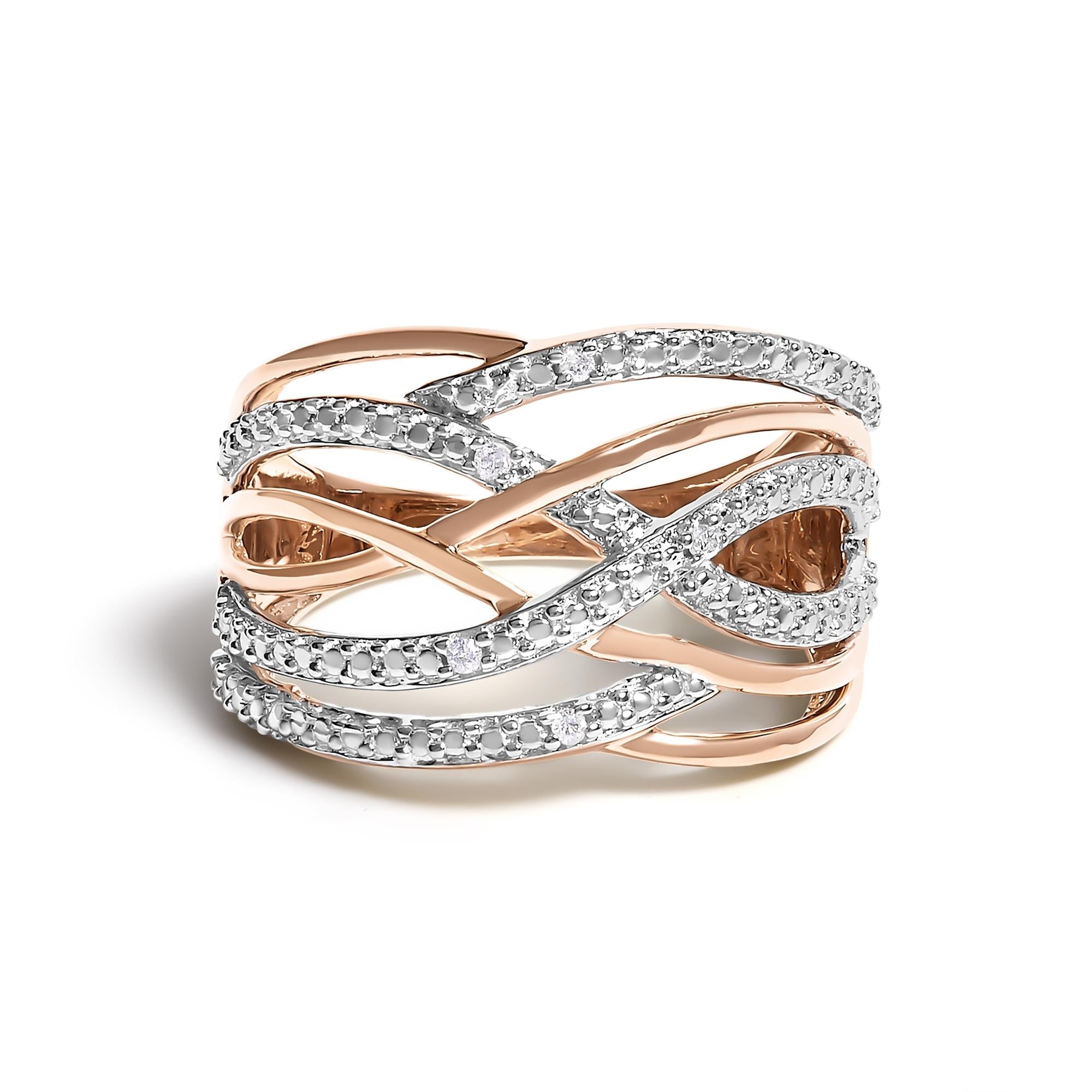 .925 Sterling Silver Diamond Accent Crossover Ring (I-J Color, I2-I3 Clarity)
