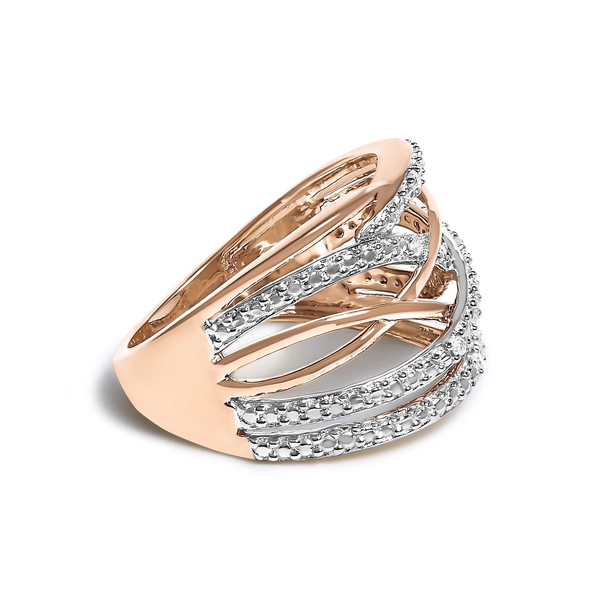 .925 Sterling Silver Diamond Accent Crossover Ring (I-J Color, I2-I3 Clarity)