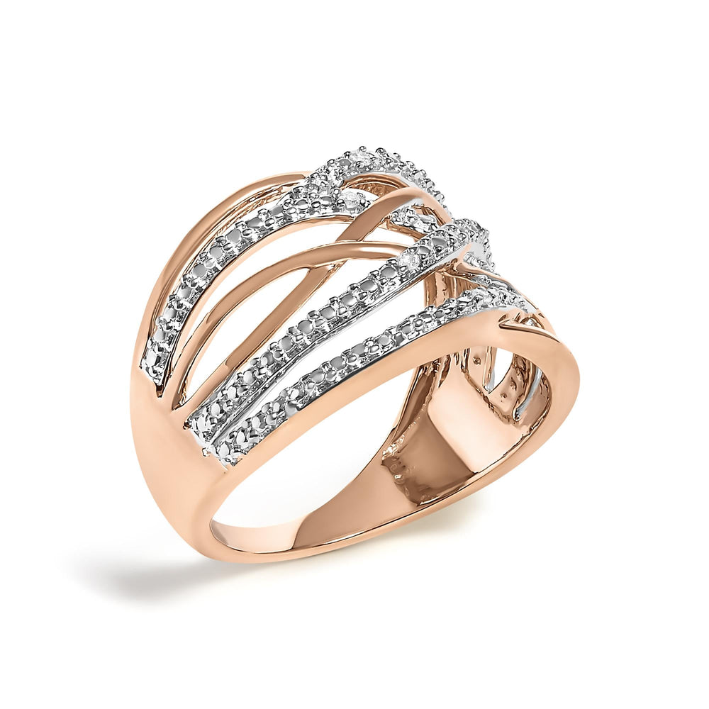.925 Sterling Silver Diamond Accent Crossover Ring (I-J Color, I2-I3 Clarity)
