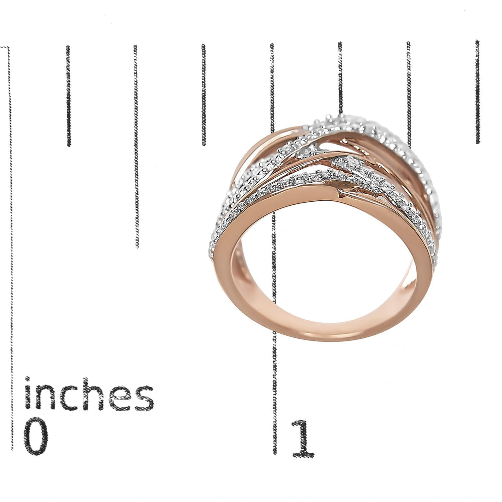 .925 Sterling Silver Diamond Accent Crossover Ring (I-J Color, I2-I3 Clarity)