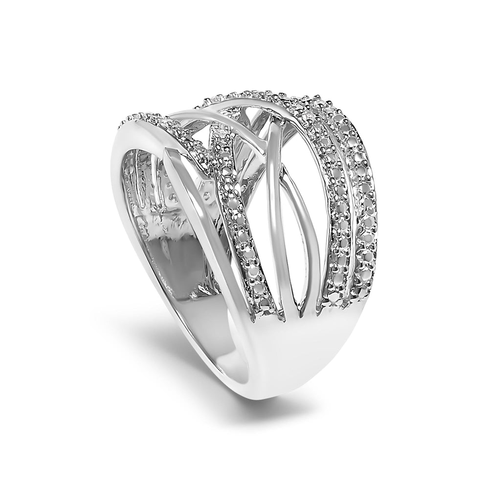 .925 Sterling Silver Diamond Accent Crossover Ring (I-J Color, I2-I3 Clarity)