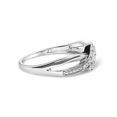 925 Sterling Silver Diamond Accent Bypass and Split Shank Band Ring (I-J Color, I2-I3 Clarity)