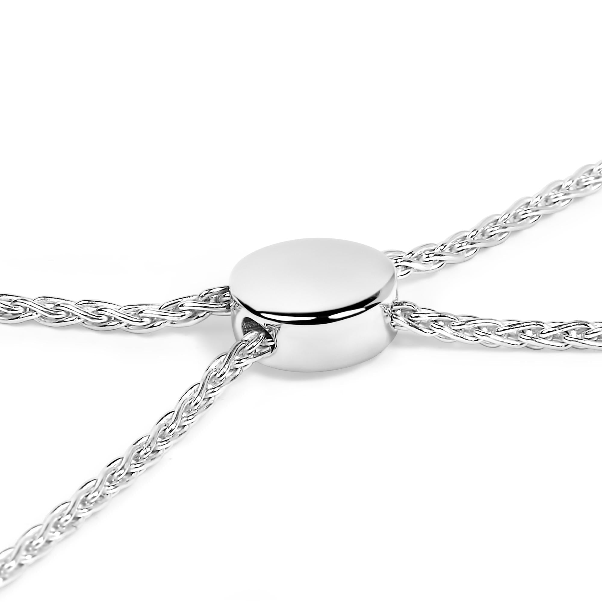 .925 Sterling Silver Diamond Accent Heart Infinity Bolo Adjustable Bracelet