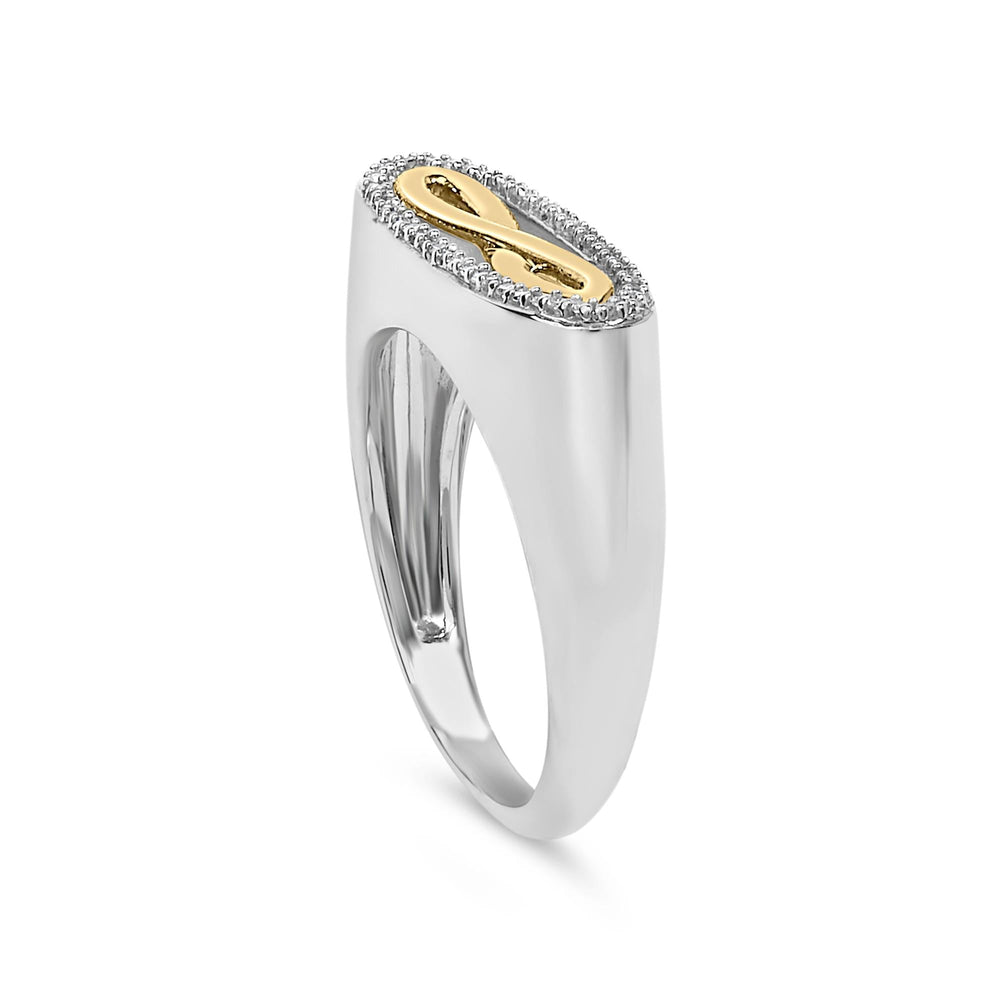 14K Yellow Gold Plated Sterling Silver Diamond Accent Infinity Ring